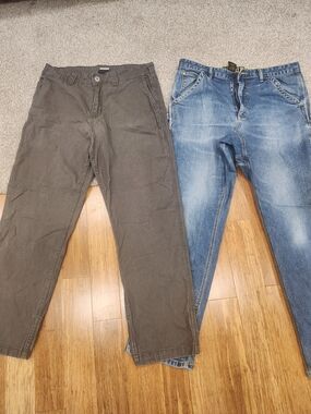 Men's Straight Jeans - Brown and Blue